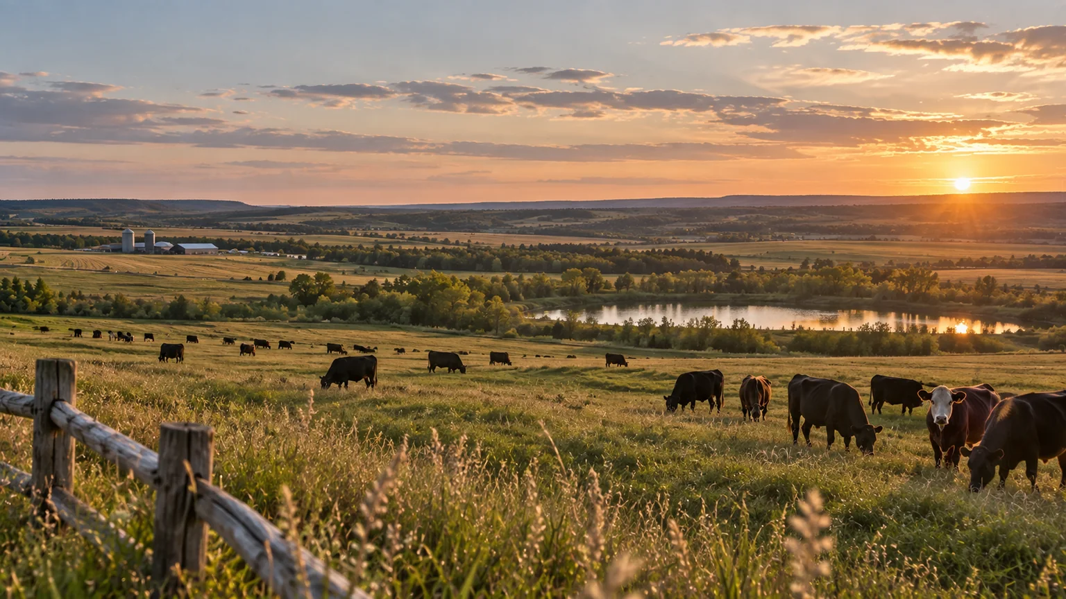 Cattle grazing in open pasture